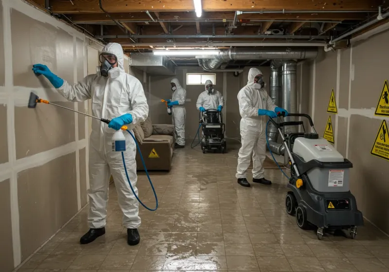 Basement Moisture Removal and Structural Drying process in Lewisburg, WV